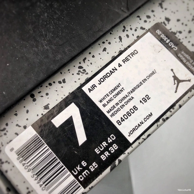 Cheap TBkick Air White Cement 4 Jordan (nike) 840606-192 OG 0816